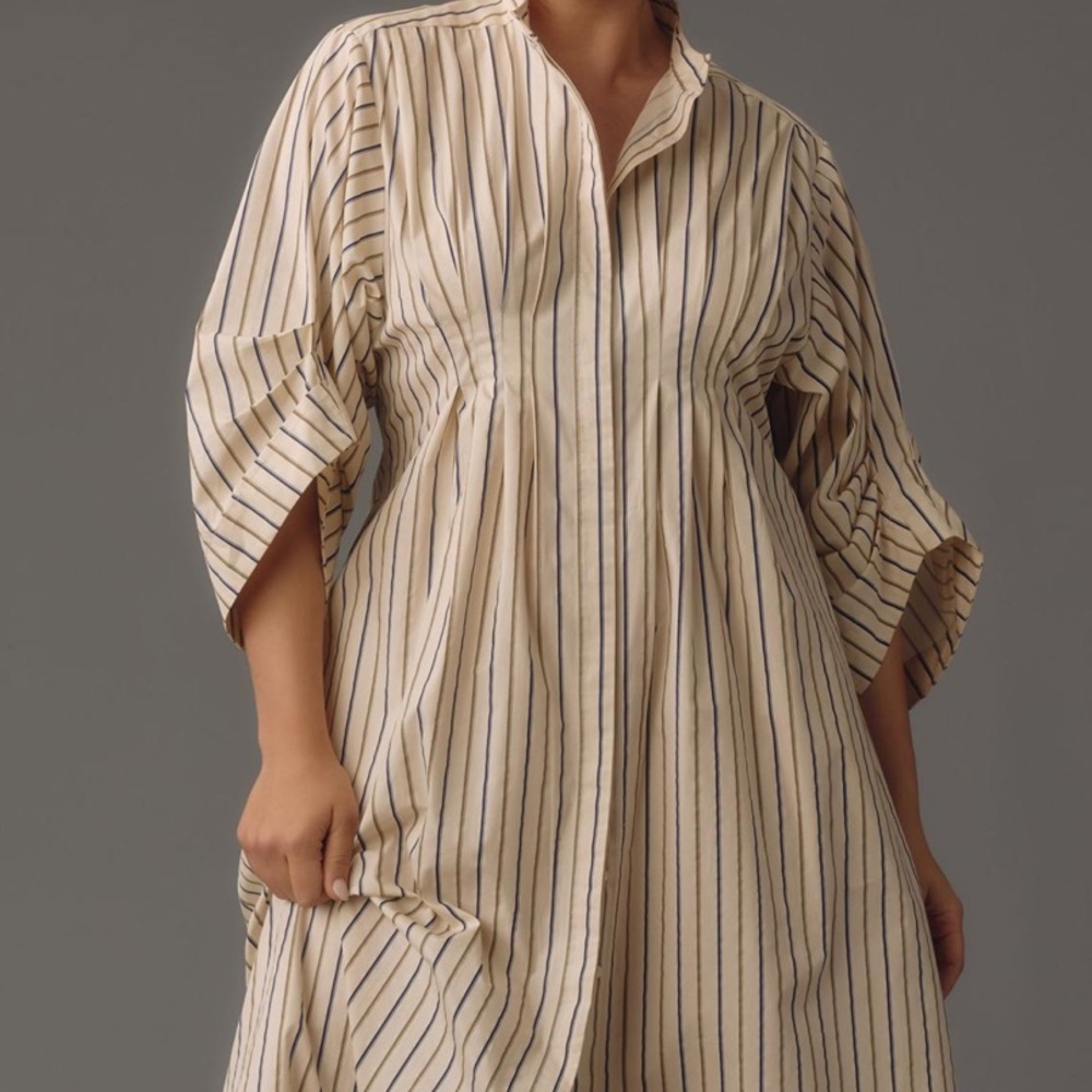 Mare Mare Mock-Neck Striped Midi dress
